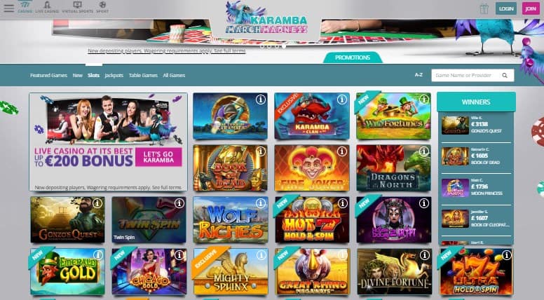 Karamba casino screenshot 3