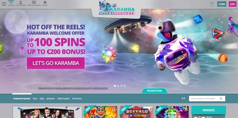 Karamba casino screenshot 2