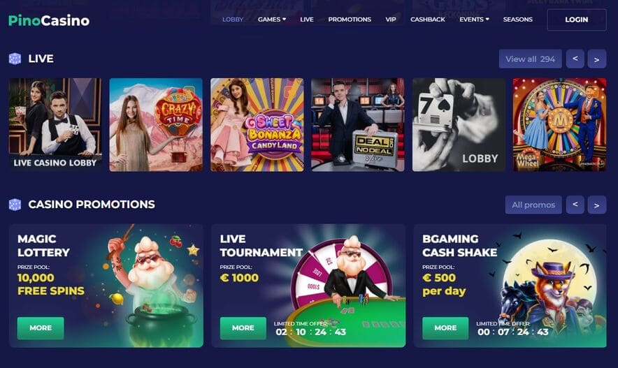 Pino Casino screenshot 3