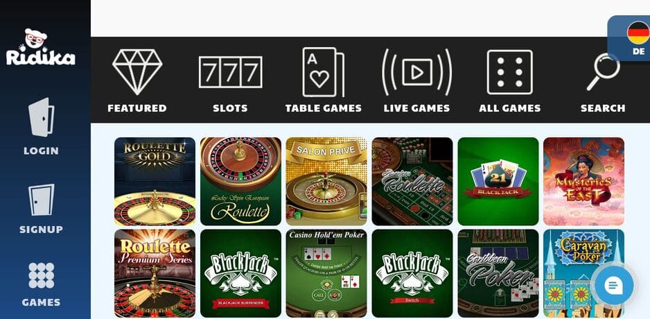 Ridika Casino NL screenshot 3