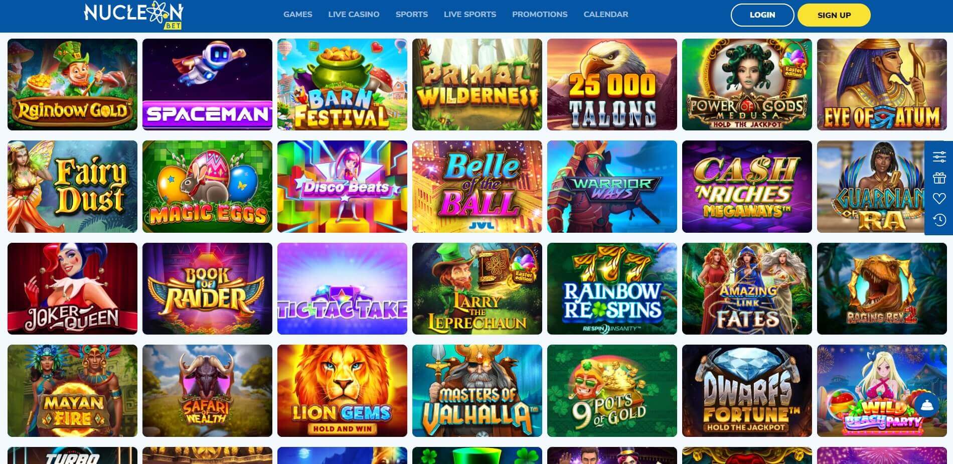 NucleonBet casino games