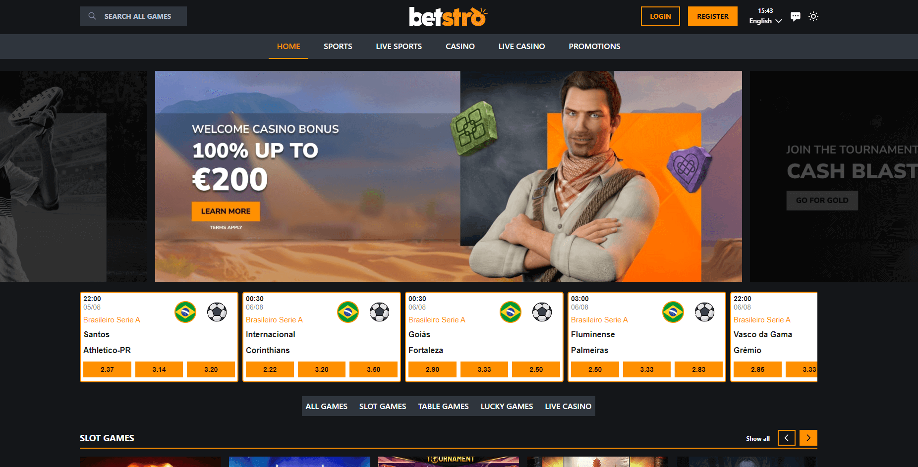 betstro casino homepage